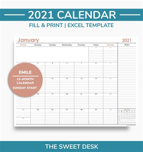 Excel 12 Month Calendar 2021 Calendars Office Com Calendar 2021 For