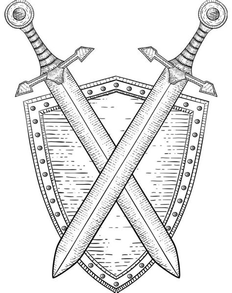 Pin De Doodleanddesign En Dandd Tatuaje Escudo Espadas Medievales