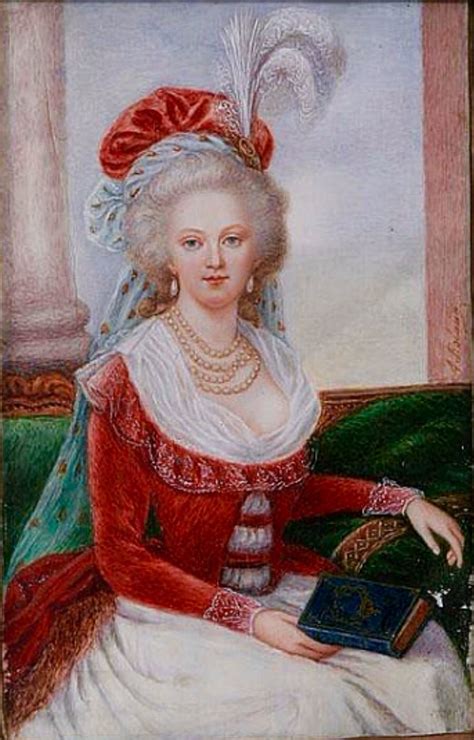An Old Painting Of A Woman In Red And White
