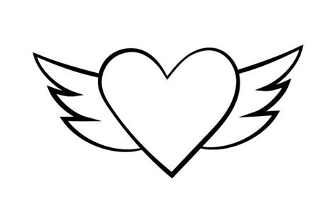 Download Heart with Wings (line Art Style) (SVG Cut file) by ...