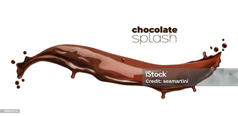 Percikan Gelombang Susu Cokelat Atau Kakao Dengan Tetesan Ilustrasi Stok Unduh Gambar Sekarang