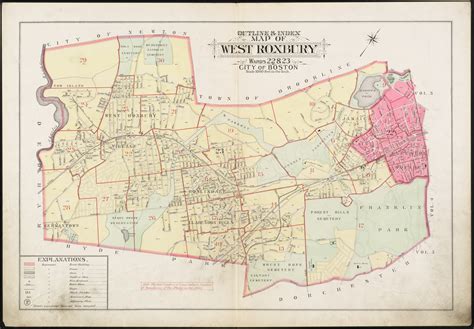 Outline And Index Map Of West Roxbury Wards 22 And 23 City Of Boston