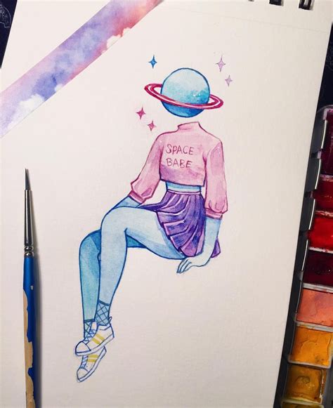 177k Likes 106 Comments Feefal On Instagram Spaaaace Doodle I Wish I Had Saturn As A Head