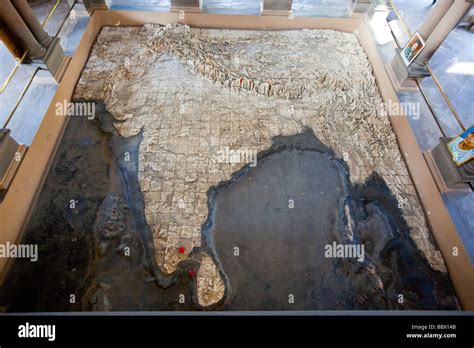 Raised Map Of India In Bharat Mata Temple In Varanasi India Stock Photo