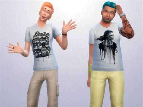 Male T Shirt Designs By Weeaboo At Mod The Sims Sims 4 Updates