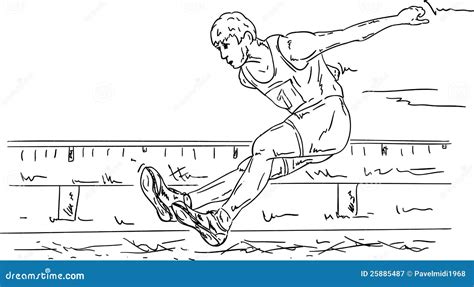 Long Jump Stock Vector Illustration Of Action Draw 25885487