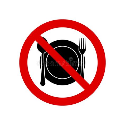 No Food Allowed Prohibition Sign No Symbol Isolated On White Vector