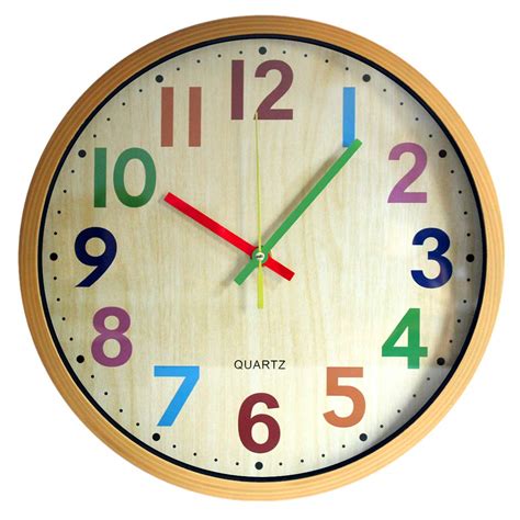 Wall Clock 12 Inch Easy To Read Silent Non Ticking Colorful Battery