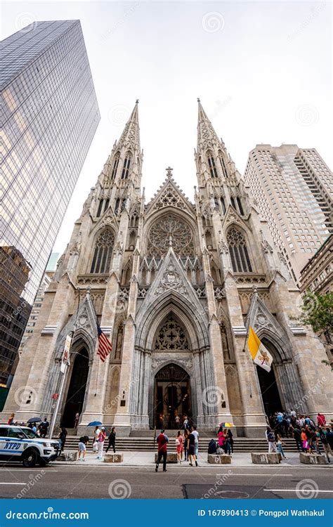 St Patrick S Cathedral Standing Near 5th Avenue In Manhattan New