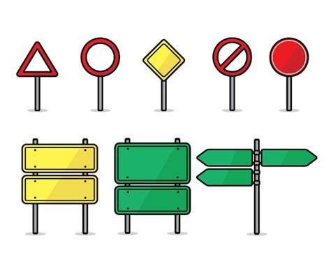 Premium Vector Traffic Signs Cartoon Set