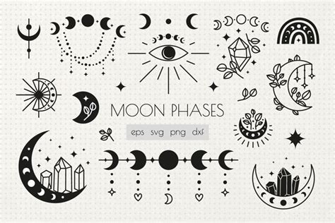 Boho Moon Phases Clipart 1371197
