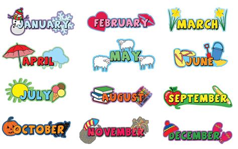 Inspirational Playgrounds 12 Piece Months Of The Year Wall Plaque Set
