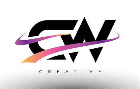 Icono De Diseño De Letra Del Logotipo De Cw Letras Cw Con Coloridas