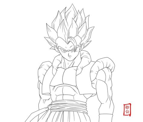 Gogeta Appears Lineart By Snakou Dragon Ball Anime Coloring Pages