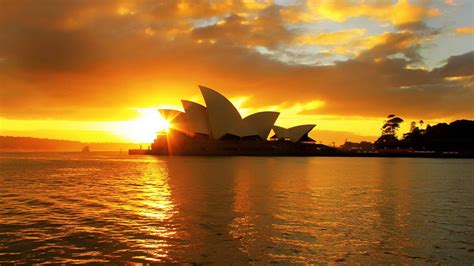 A Beautiful Sunset At Sydney Opera House 1920 X 1080 Wallpaper