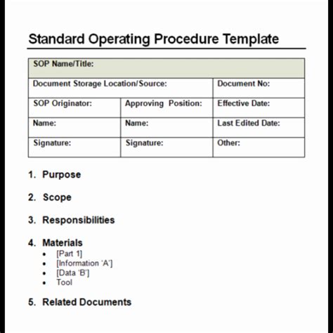 40 Standard Operating Procedure Sample Pdf Desalas Template