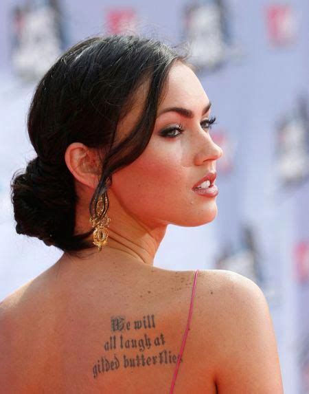 Megan Fox Back Tattoo Backtattoodesignsforgirls Celebrity Tattoos