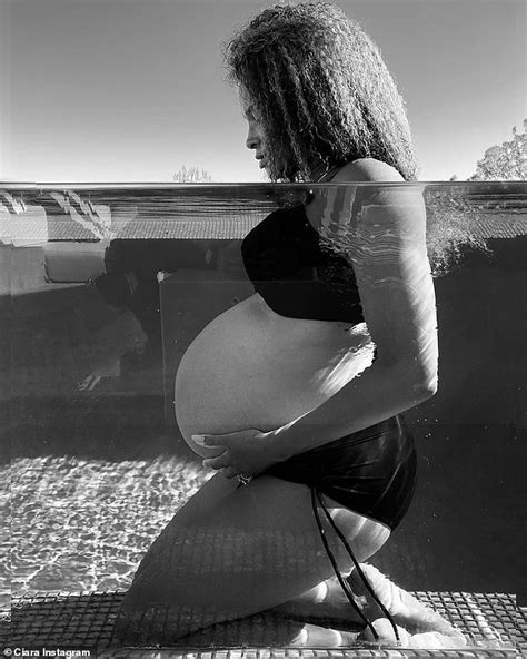Ciara Caresses Her Growing Baby Bump In Bikini Clad Underwater Pool Photo As She Nears Due Date