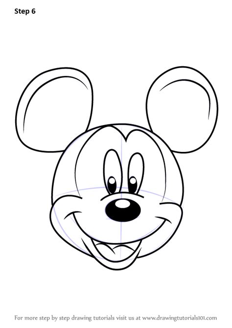 Learn How To Draw Mickey Mouse Face From Mickey Mouse