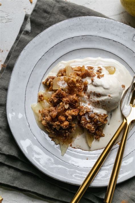 Easy Pear Ginger Crisp Made With Whole Wheat Flour