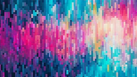 Premium Ai Image Teal And Cyber Pink Pixelation Abstract Pattern This