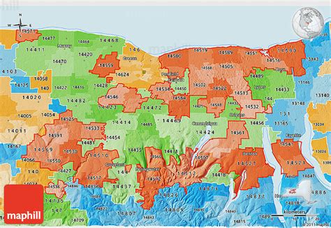 Political Shades 3d Map Of Zip Codes Starting With 145