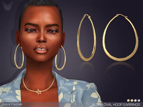 Alora Oval Hoop Earrings By Feyona From Tsr Sims 4 Downloads