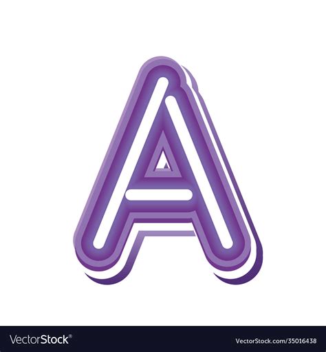 Letter A In Purple Neon Font Royalty Free Vector Image