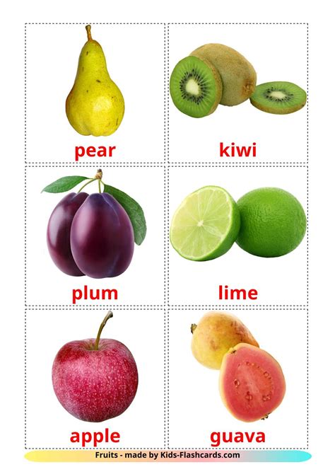 20 Free Fruits Flashcards Pdf English Words