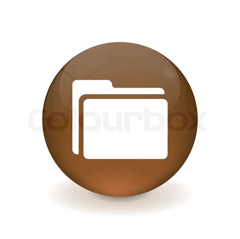 Round Brown Button Folder Icon Stock Vector Colourbox