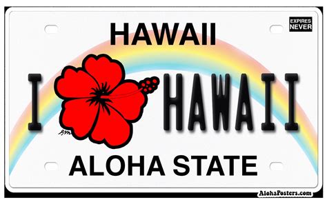I Love Hawaii Vinyl Sticker Etsy