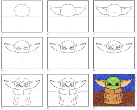 How To Draw Baby Yoda Easy Step By Step Cute Owen Agescits