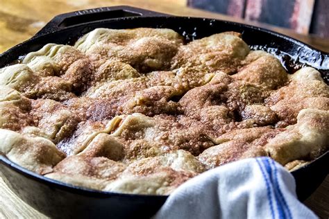 I put a stuck of butter in it and let it melt in the oven. Grandma's Famous Cast Iron Skillet Apple Pie Recipe