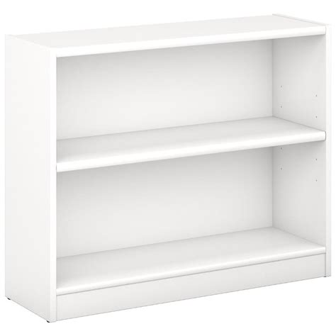 Universal 2 Shelf Bookcase In Pure White Engineered Wood
