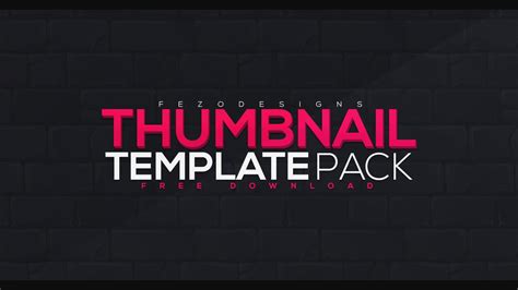 Thumbnail Template Pack 5 Templates Free Download Youtube