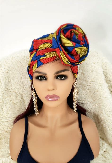 Satin Line Turban Pre Tied Afrhead Wrap For Natural Hair Etsy