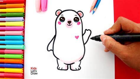Aprende A Dibujar Un Oso Polar Kawaii Fácil How To Draw A Cute Polar