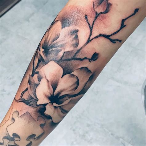 Magnolia Flowers Tattoo By Faisal Al Lami Tattoosal —— —— For
