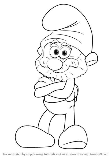 How To Draw Papa Smurf From Smurfs The Lost Village Smurfs The Lost
