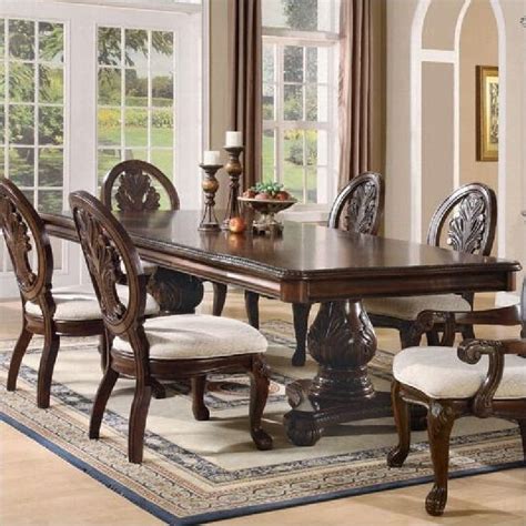 Coaster Tabitha Rectangular Double Pedestal Dining Table In Dark Cherry 101037