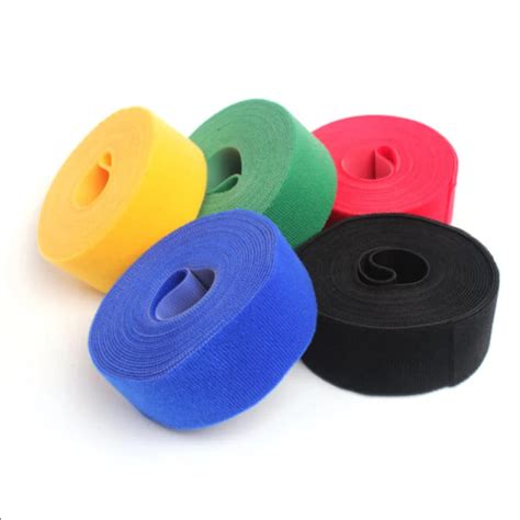 Colorful Double Sided Nylon Adhesive Hook And Loop Fastener Tape Sew On