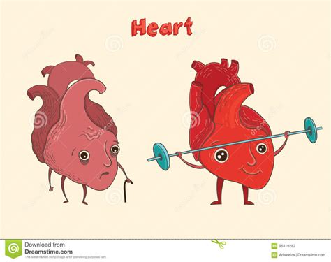 Cartoon Human Heart Character Vector Illustration Stock Vector