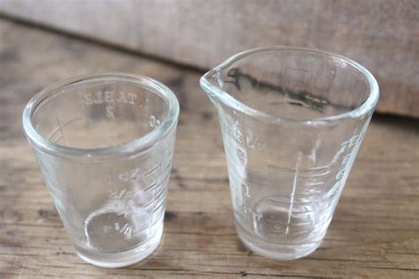 Vintage Medicine Glasses Shot Glass Size W Embossed Measures Marked Doses