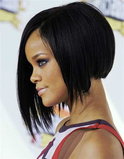 Rihanna Angled Bob Haircuts Ofjr Bob Haircut Black Hair Black Girl Bob