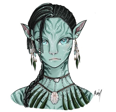 A Drawing Of A Woman With Blue Eyes And Green Hair Wearing An Elf Costume