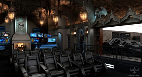 Dark Knight Themed Home Theater Every Mans Batcave Dream Come True