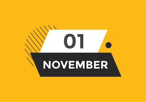 November 1 Calendar Reminder 1st November Daily Calendar Icon Template