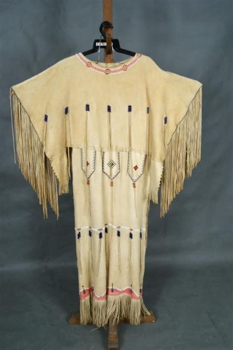 Apache Ceremonial Hide Beaded Dress Ca 1920 Buckskin Dress Mescalero Traditional Dance Native