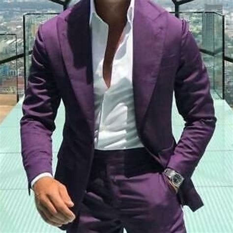 Men Linen Suit Luxury Formal Slim Fit One Button 2 Pieces Etsy
