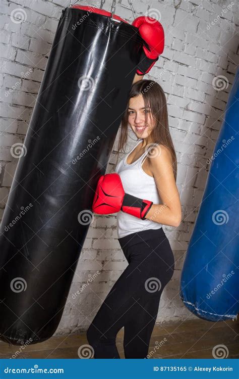 Beautiful Girl Posing In Boxing Gloves Stock Image Image Of Exercise Figure 87135165